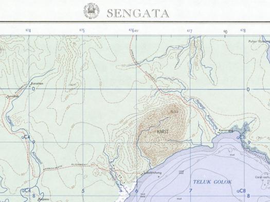 Peta Wilayah Sengata, Bontang - US Army - Snapshoot